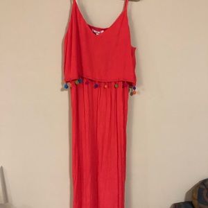 NWT Pink maxi dress with tassels